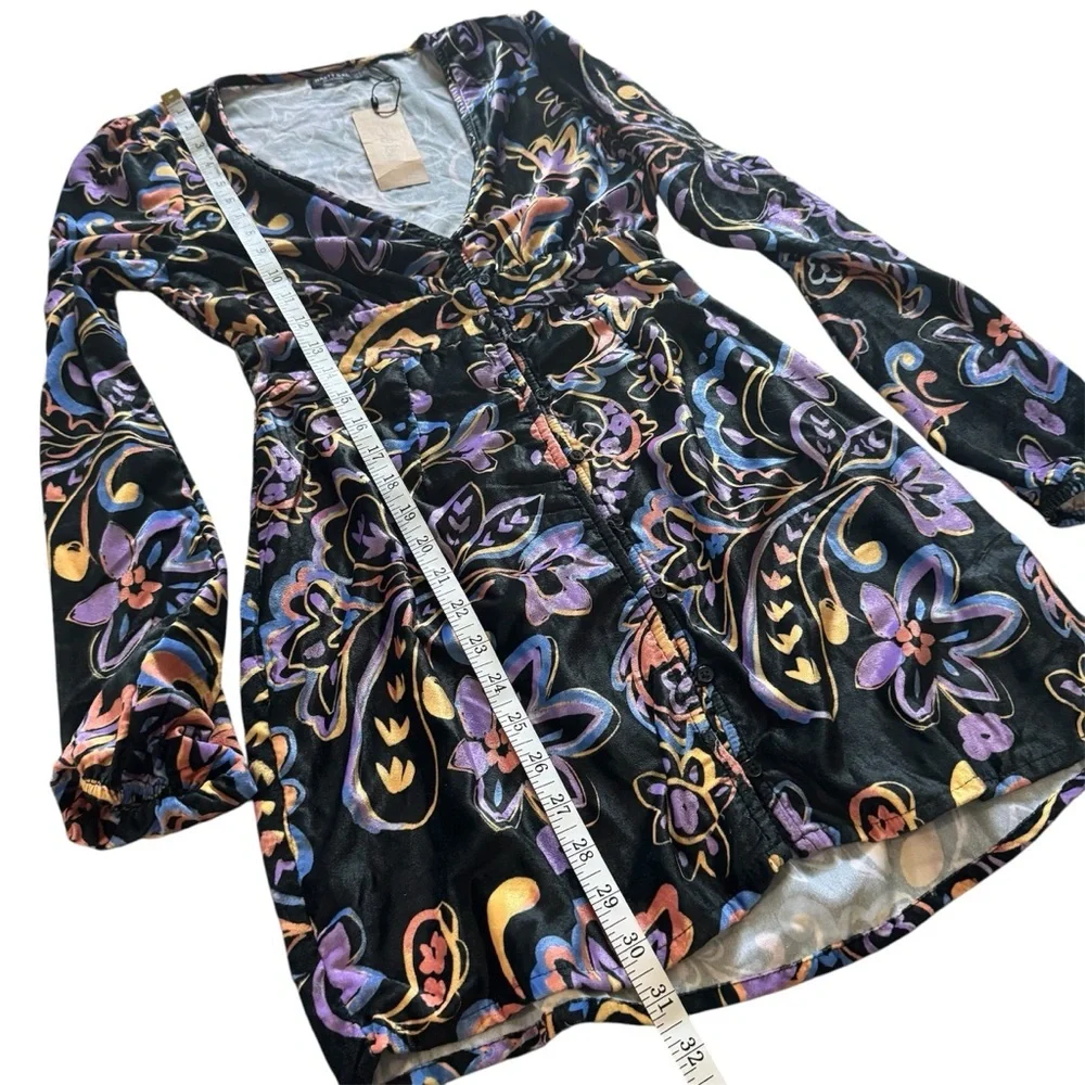 Nasty Gal Button Front Floral Mini Dress – Medium – NWT - Picture 8 of 10